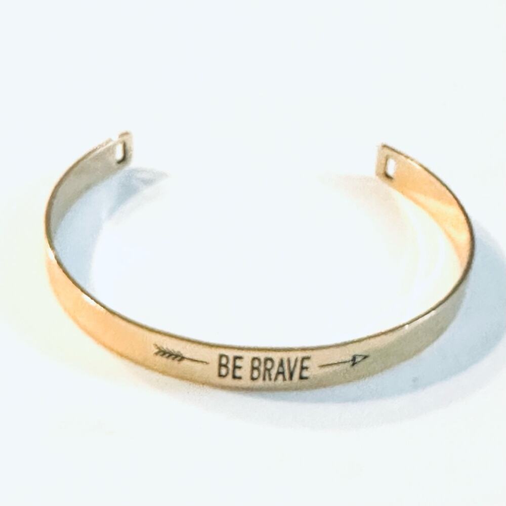 Be Brave Gold Cuff Bracelet